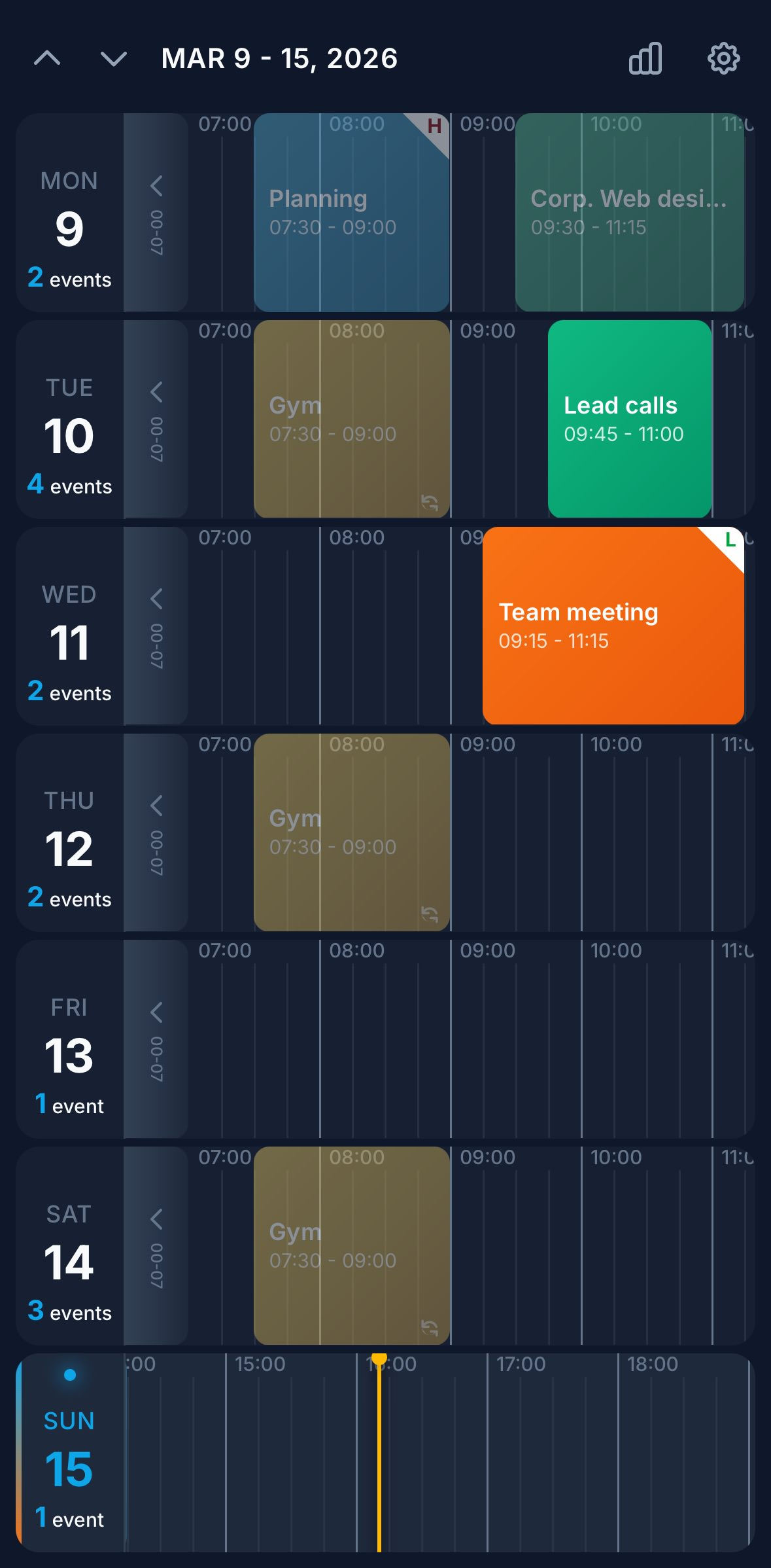 Aionaut Calendar on Mobile